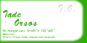 tade orsos business card